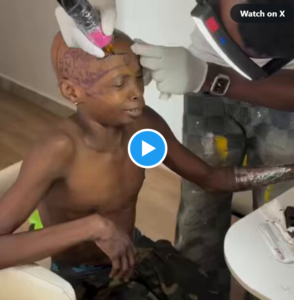 Kolu gets tattoo after Davido touches his head