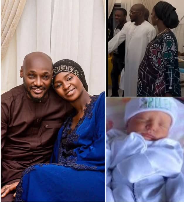 2Face Idibia and Natasha Idibia with newborn twins